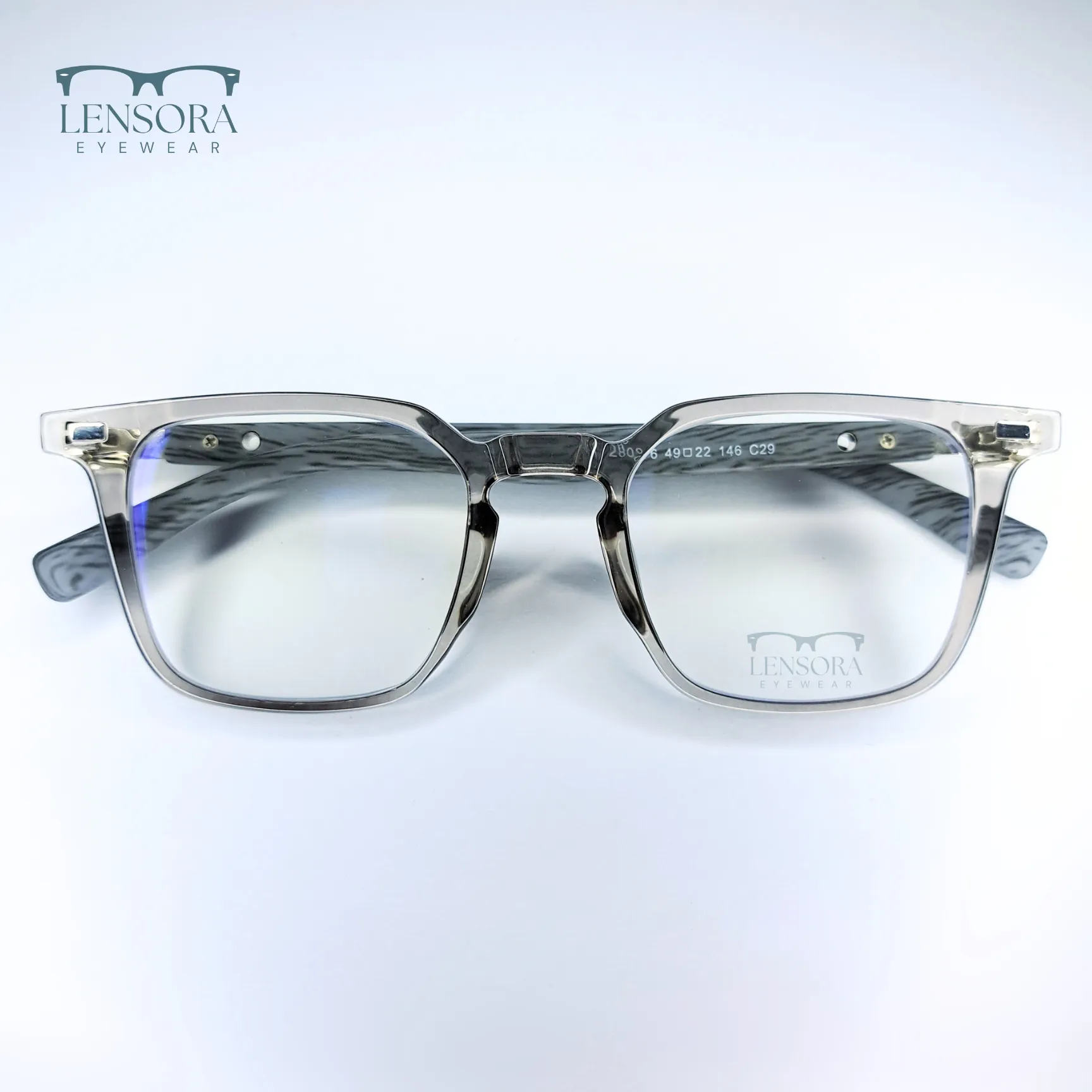 Retro Classic Clear Gray Eyewear - Image 2