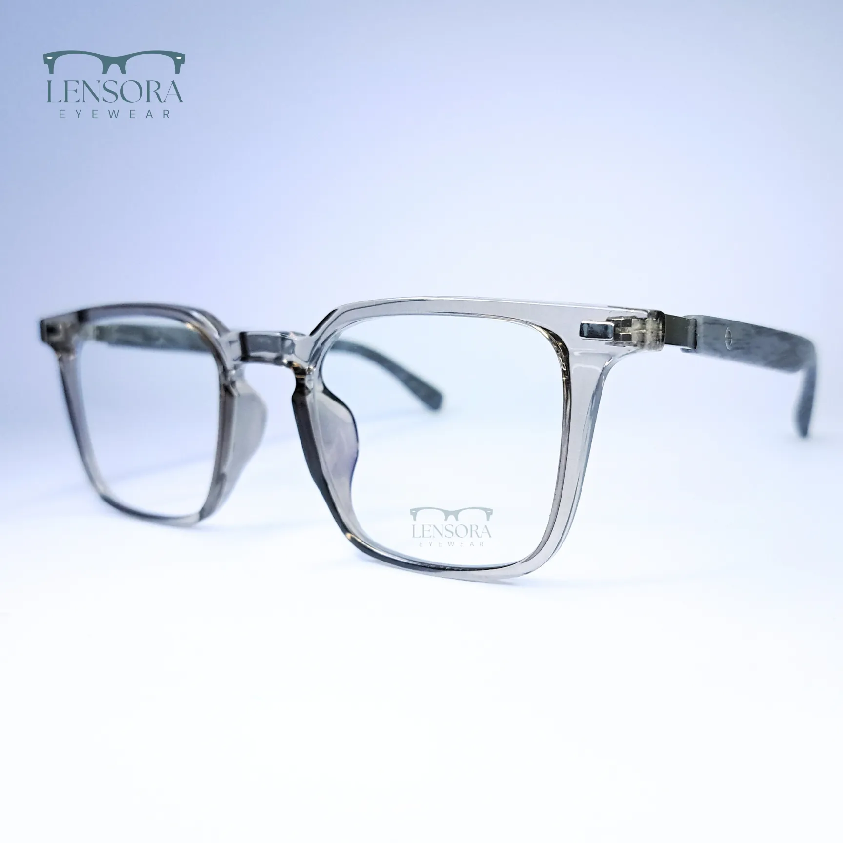 Retro Classic Clear Gray Eyewear - Image 4